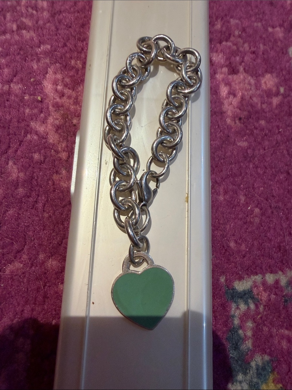 Green Heart Charm Chain Bracelet - Women Jewelry